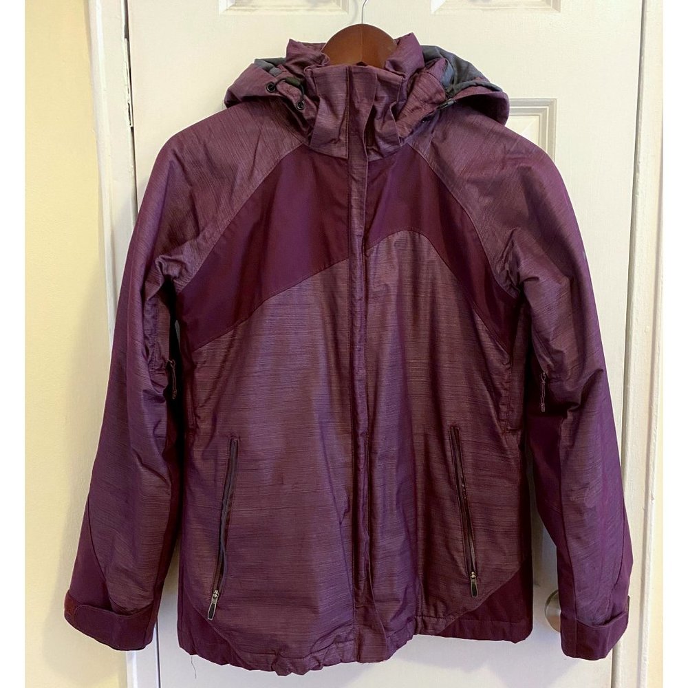 Columbia Women's Ski Snow Waterproof Jacket in Red Purple with Underarm Vents